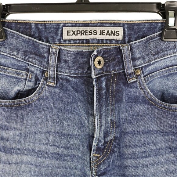 EUC Mens Express Jeans Classic‎ Straight Fit Blue Denim Size 30 x 30 - Picture 4 of 9